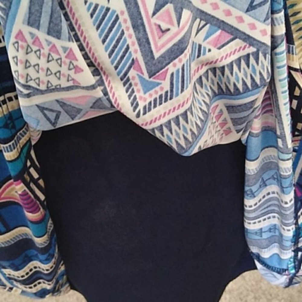 NEW PinkBlush Maternity Navy Tribal Belted Dress - Picture 7 of 15